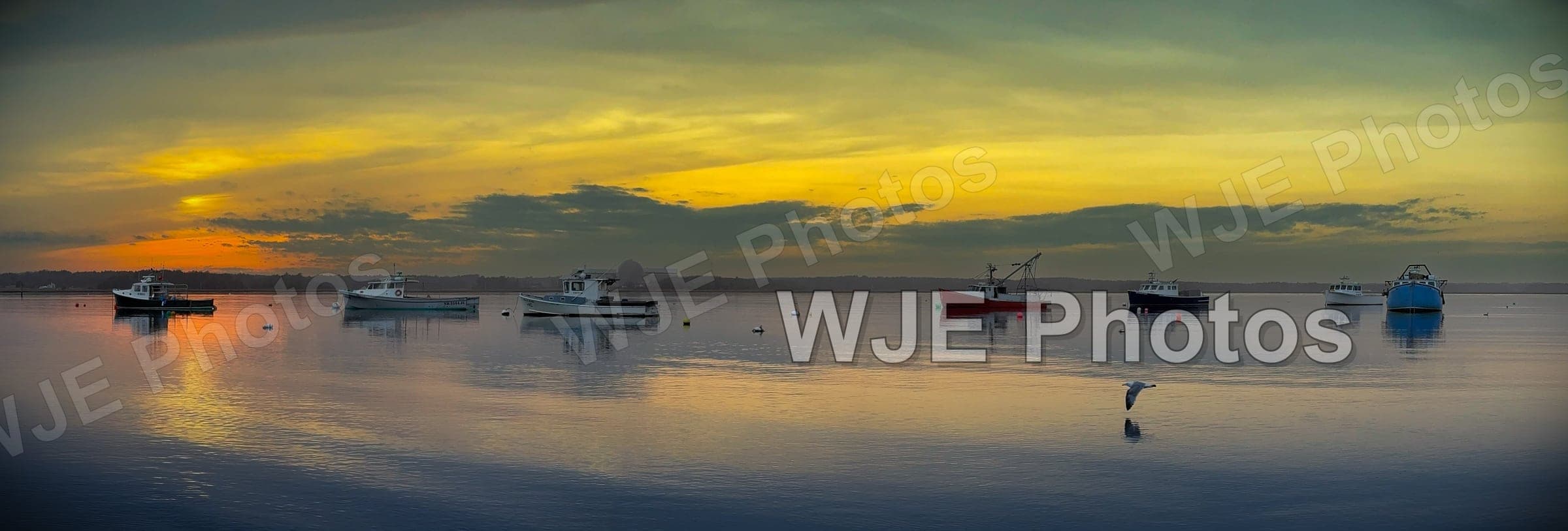 Golden sunset over Seabrook Harbor