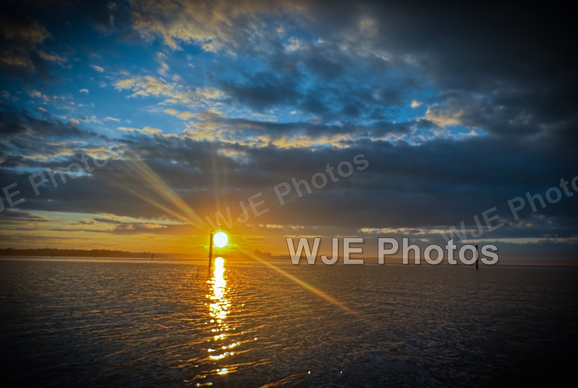 Evening sunset color over Seabrook Harbor